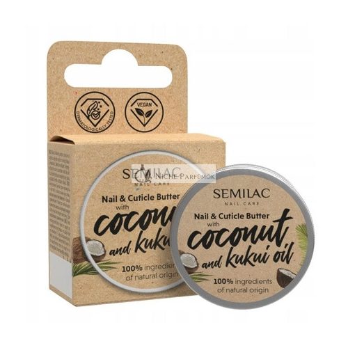 Semilac Nail Care Cuticle and Nail Butter with Coconut Oil and Kukui 12g