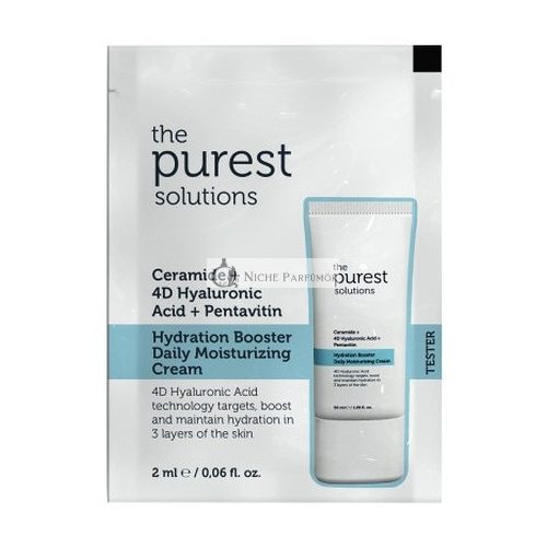 The Purest Solutions Hydration Booster Daily Moisturizing Cream With Ceramide, 4d Hyaluronic Acid, And Pentavitin - 2ml