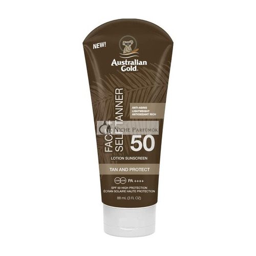 Australian Gold Sunscreen and Self Tanner for Face SPF 50 88ml Brown