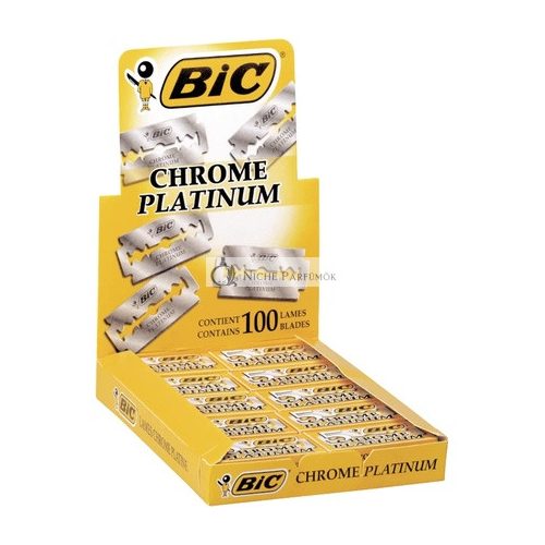 BIC Chrome Platinum Double Edge Safety Razor Disposable Single Blades 100 Pack