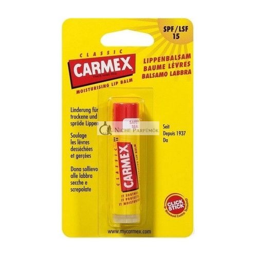 Carmex Classic Moisturizing Lip Balm Stick - 12 X 4 Grams