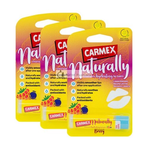 Carmex NATURALLY Berry Lip Balm Natural Hydrating Moisturising Stick 4.25g