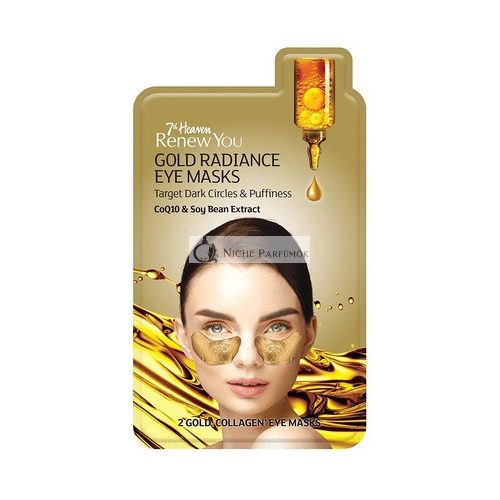 7th Heaven Renew You Gold Radiance Eye Masks Enriched with CoQ10 and Soybean Extract to Combat Dark Circles and Puffiness