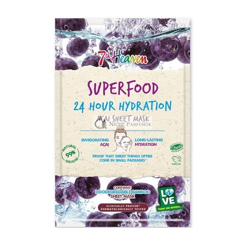 7th Heaven Superfood Intense Hydration Acai Berry Bamboo Beauty Sheet Mask