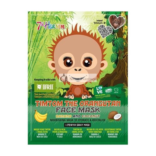 7th Heaven Born Free TimTom Face Mask Enriched with Banana and Coconut Orangutan