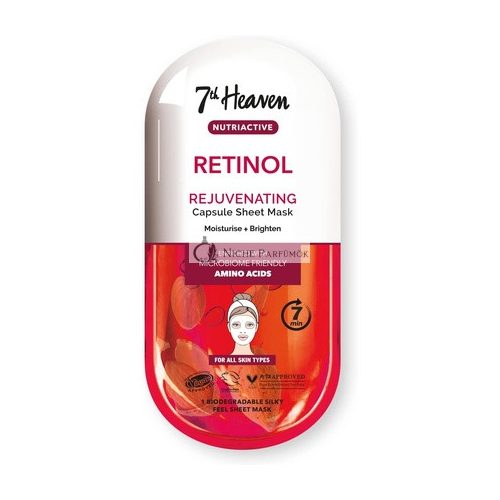 7th Heaven Retinol Nutriactive Rejuvenating Sheet Mask Enriched with Amino Acids to Moisturize and Brighten Skin