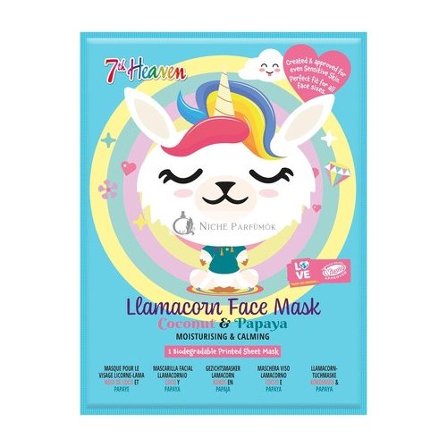 7th Heaven Llamacorn Sheet Face Masks Skincare Set for Kids Aged 8+ Coconut & Papaya Calming Hydrating Moisturizing