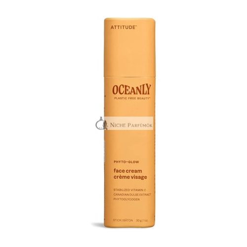 ATTITUDE Oceanly Face Cream Stick EWG Verified Plastic-free Plant and Mineral-Based Ingredients Vegan Skin Care Products PHYTO GLOW Unscented 30 grams