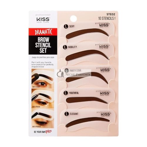 Kiss New York Professional Instant Brow Stamp and Stencil Kit Powder Stamp Eyebrow Shaping Kit