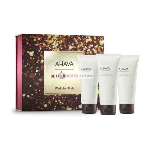 AHAVA Holiday Kits Work That Body Skincare Set with Mineral Body Cream, Mineral Hand Cream, and Mineral Shower Gel 100ml each