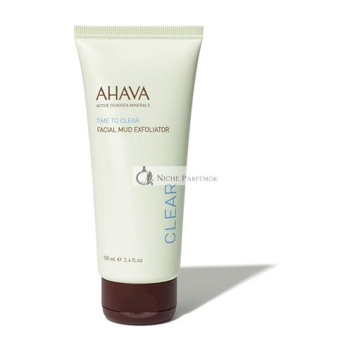 AHAVA Facial Mud Exfoliator 100ml Dead Sea Natural Face Exfoliant Gentle on Skin Hydrating Face Scrub Evenly Toning Pore Cleaner with Natural Micro Granules for Women and Men