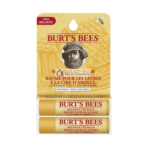 Burt's Bees 100% Natural Moisturizing Lip Balm with Beeswax 2 Tubes 8.5g - Pack of 2