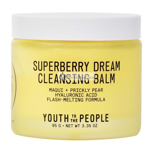 Youth To The People Superberry Dream Cleansing Balm Hyaluronic Acid Face Makeup Remover with Moringa Acai Paraben PEG Free Vegan Clean Skincare 3.4oz