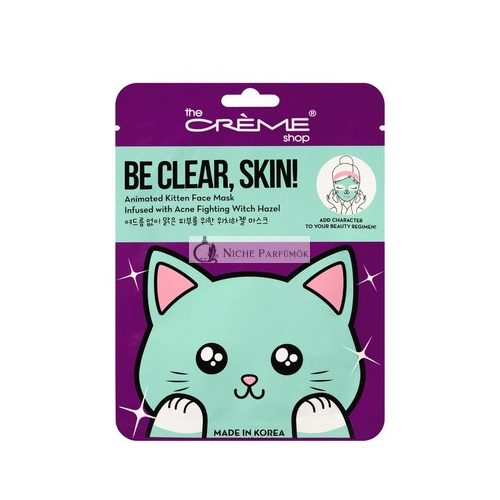 Be Clear, Skin! Animated Kitten Face Mask with Witch Hazel for Acne - Single