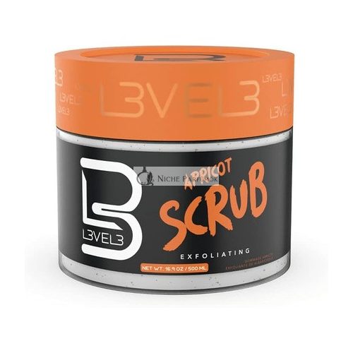 L3VEL3 Apricot Scrub Gently Exfoliates Deep Cleans Pores Removes Impurities and Build Up Instantly Brightens Complexion Suitable for all Skin Rejuvenates Skin Easy to Apply 500ml