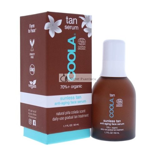 COOLA Organic Sunless Tanner Serum Self Tan Face Serum for Anti-Aging and Skincare 1.7 Fl Oz Pina Colada