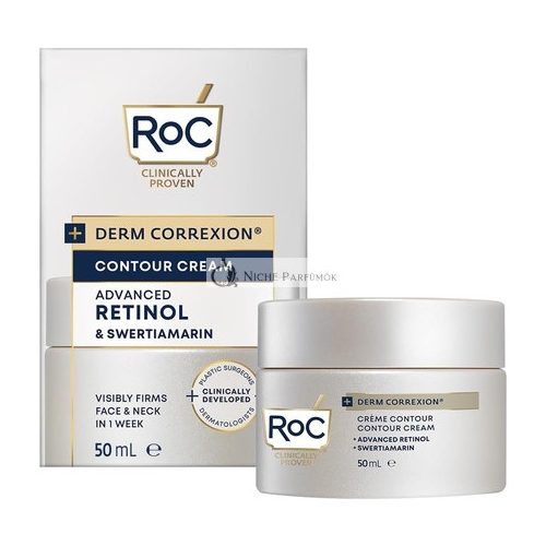 RoC Derm Correxion Contour Cream for Face Neck and Jawline Visible Face Lift Neck Firming Treatment 50ml