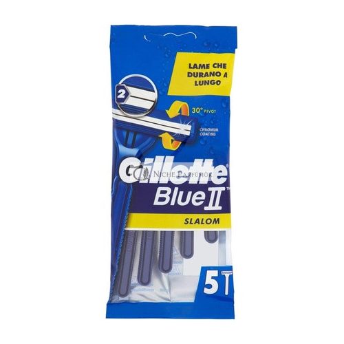 Gillette Blue II Slalom Disposable Razor - Pack of 5