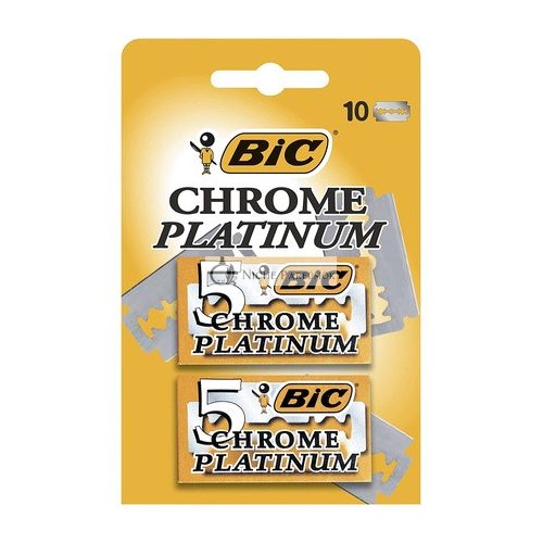 BIC Chrome Platinum Double Edge Safety Razor Disposable Single Blades Stainless Steel 10 Count