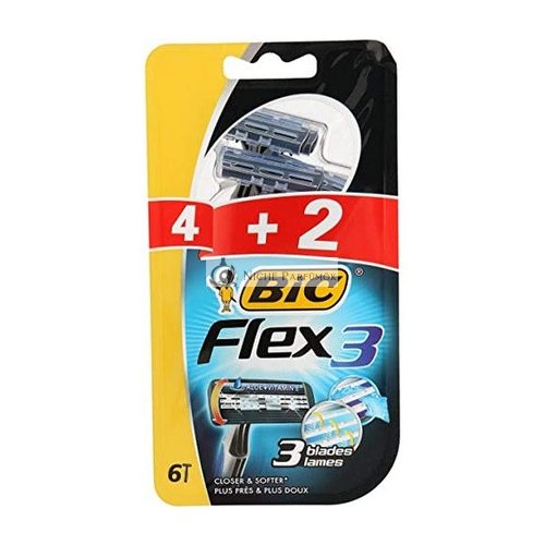 Bic Flex 3 Classic Disposable Razor With Aloe + Vitamin E blister 4 + 2 Units