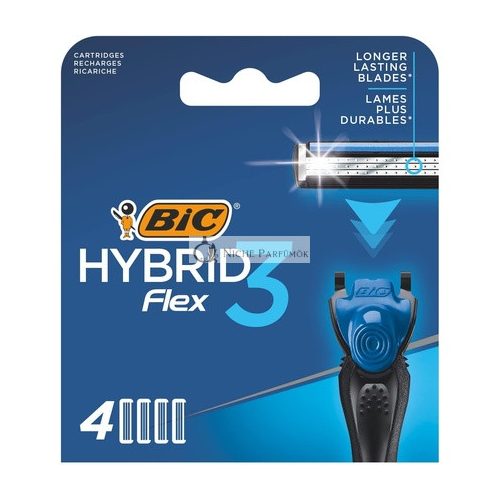 BIC Hybrid 3 Flex Men's Razor Refills with 3 Nano-Tech Titanium Moveable Blades