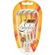 BIC Soleil Triple Blade Razors for Women with Easy Grip Handle and Lubricating Strips - Pack of 4