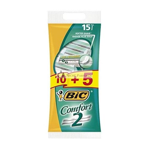 BIC Comfort 2 Disposable Razors for Men 15 pcs