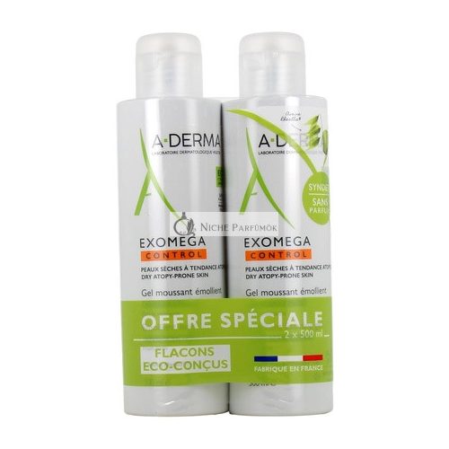 A-Derma Exomega Control Emollient Foaming Gel Anti-Scratching 500ml - Pack of 2