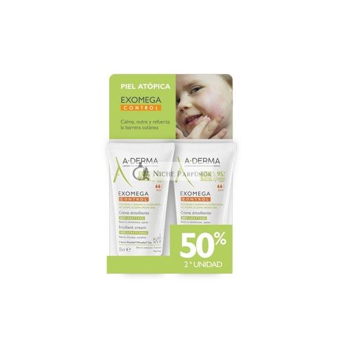 A-Derma Exomega Control Emollient Cream 50ml - Pack of 2