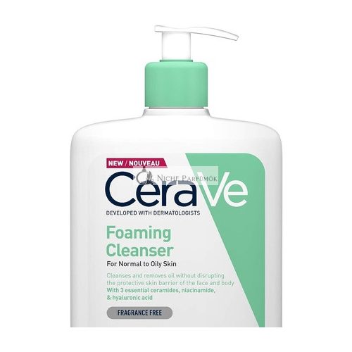 CeraVe Foaming Cleanser for Normal to Oily Skin 1 Litre with Niacinamide and 3 Essential Ceramides Unscented