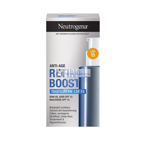 Neutrogena Retinol Boost Day Cream SPF 15 50ml - Moisturizer with Retinol Myrtle Extract and Hyaluronic Acid - Effective Face Cream for Younger and Healthier Looking Skin