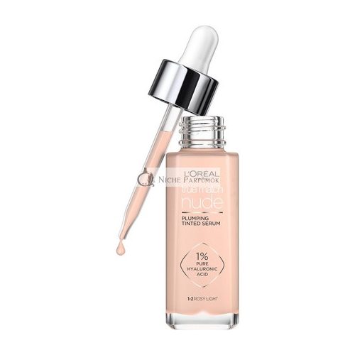 L'Oréal Paris True Match Tinted Serum Foundation with 1% Hyaluronic Acid 30ml Shade 1-2 Rosy Light