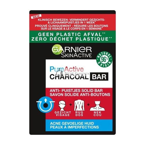 Garnier Skinactive Pure Active Charcoal Facial Cleansing Bar 100 Gr