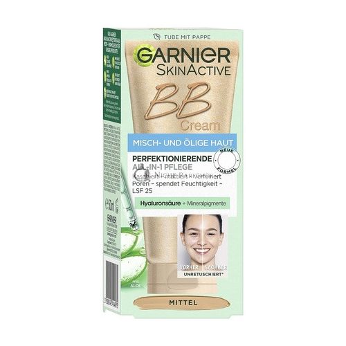 Garnier SkinActive BB Cream All-in-1 Day Care with Hyaluronic Acid and Aloe Vera SPF 25 Medium 50ml