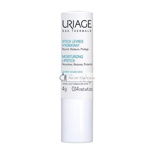 Uriage Eau Thermale Moisturizing Lipstick 4g with Shea Butter and Borage Oil - Nourishes, Restores, Protects - Long-Lasting - Very Dry and Irritated Lips