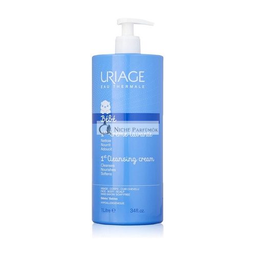 Uriage Foaming and Cleansing Soap-Free Cream for Babies Face/Body/Scal