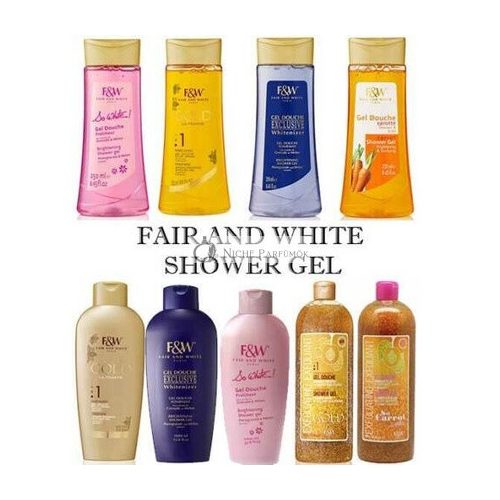 Fair and White Shower Gel Douche Scrub Radiance Exfoliant