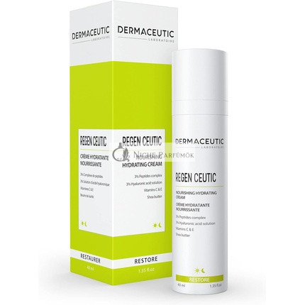 Dermaceutic Regen Ceutic Skin Recovery Cream with Hyaluronic Acid, Peptides, Vitamin C and E, and Shea Butter 40ml