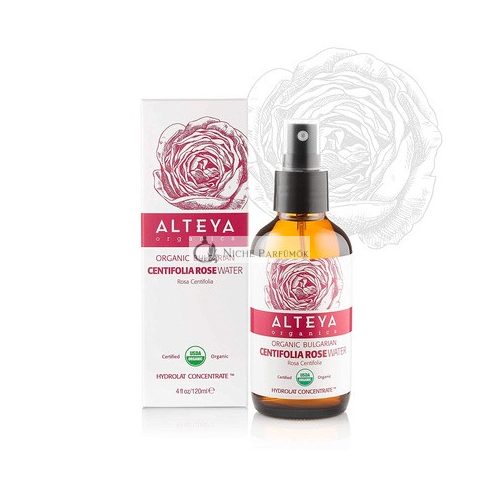 Alteya Bio Rose Water Spray 120ml Glass Bottle - 100% USDA Certified Organic Authentic Pure Natural Rose Flower Water