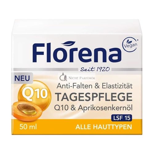 Florena Anti-Wrinkle Day Cream Q10 and Apricot Kernel Oil Vegan 50ml