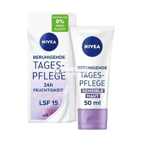 NIVEA Soothing Day Care 24h Moisture SPF 15 Fragrance-Free Face Cream for Sensitive Skin with Grape Seed Oil