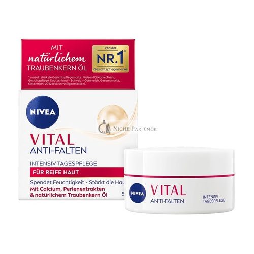 NIVEA VITAL Anti-Wrinkle Intensive Day Care for Mature Skin with Calcium, Pearl Extracts & Natural Grape Seed Oil 50ml