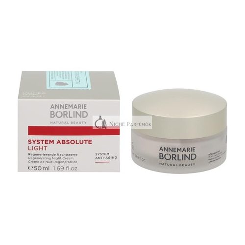 Annemarie Borlind System Absolute Regenerating Night Cream Light 50ml - Activates Collagen and Elastin Production and Nourishes Skin Overnight