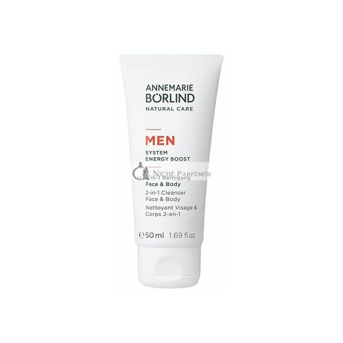 Annemarie Borlind Men System Energy Boost 2-in-1 Cleanser Face & Body with Organic Juniper Extract 6.76 Fl. Oz.