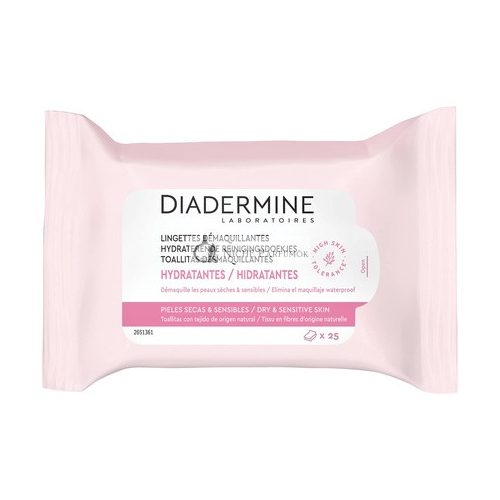 Diadermine Moisturizing Makeup Removal Wipes for Face - Pack of 25 Natural Origin Fibers