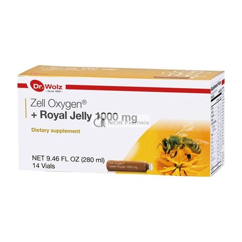 Zell Oxygen + Royal Jelly 1000mg Supplement 14 Vials Pure Bee Gold Vitamin B Biotin Energy Metabolism Booster Help Restore Healthy Radiant Skin