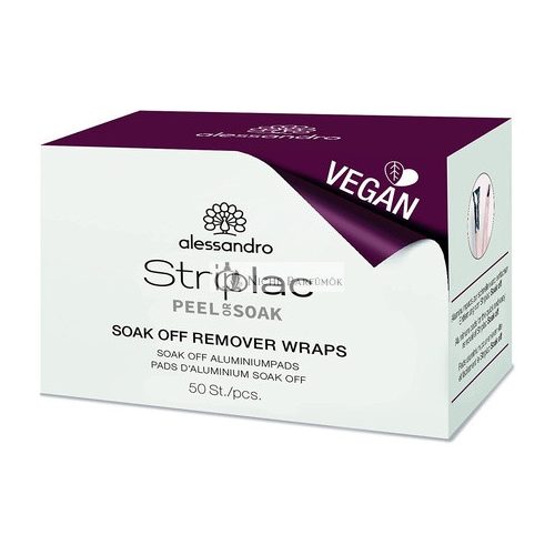 Alessandro Striplac Soak Off Remover Wraps for LED Nail Polish - Pack of 50