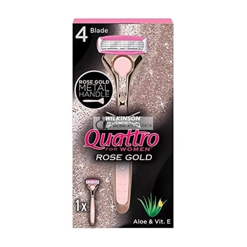 Wilkinson Sword Quattro For Women Premium Metal Rose Gold Razor