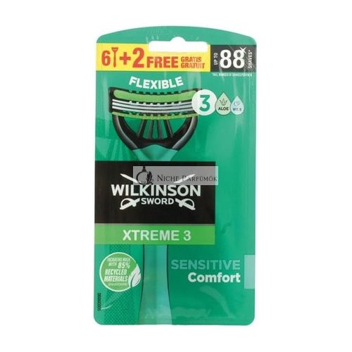 Wilkinson Extreme3 Sensitive Razor 6+2 - Pack of 8