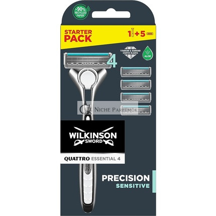 Wilkinson Sword Quattro Titanium Sensitive 4 Razor Blade Shaver